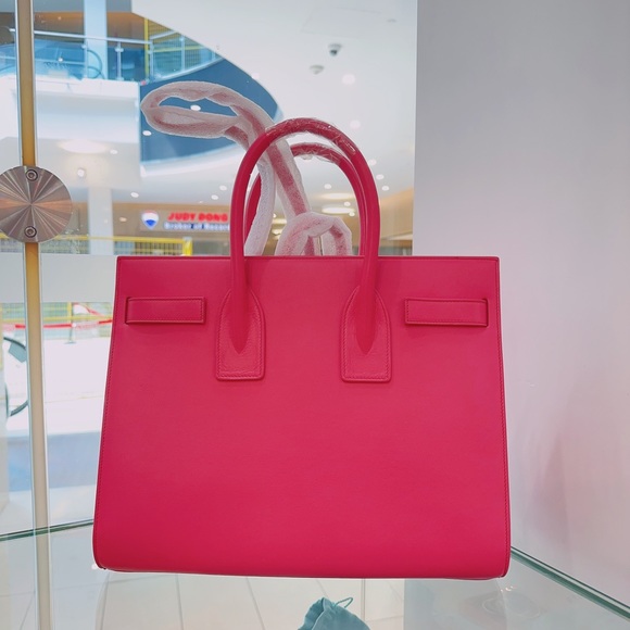 YSL Small Hot Pink Calfskin Leather Sac Du Jour - Picture 2 of 7